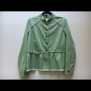Caslon Twill Peplum Military Jacket, Size S, Olive
